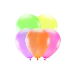 Luftballons, ø 25 cm, 5 Stück, Mix neon
