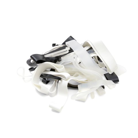 TPE Gummibänder Mixpack black and white, diverse Farben und Größen, 45 St.