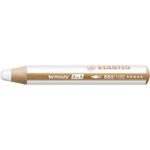 Stabilo woody 3 in 1 Penna, bianco (100)