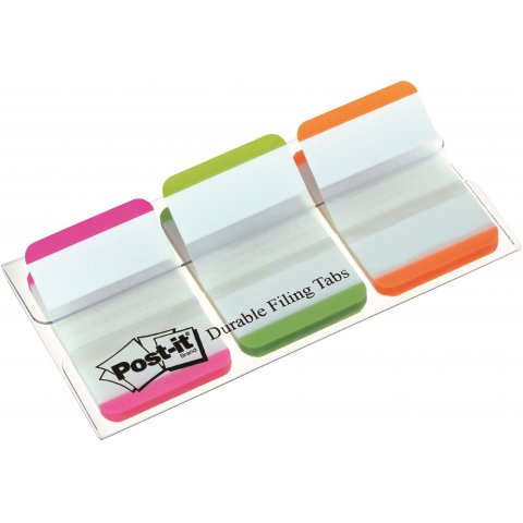 3M Post-it Index, strong 25.4x38mm, 3x22 pieces,3 neon clrs/wht. write area