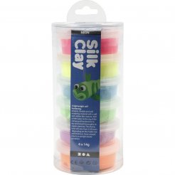 Silk Clay Set, 6 x 14 g, lufttrocknend, Neonfarben