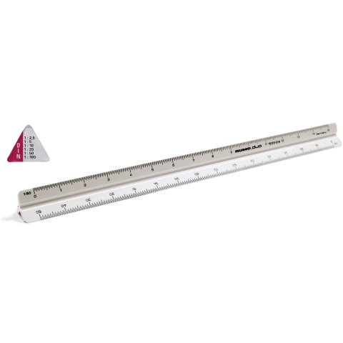 Righello triangolare, plastica l = 300 mm, ingegnere DIN, bianco