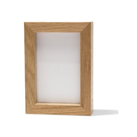 Mini marco de roble natural 6 x 9 cm, roble natural, con cristal normal y pared posterior