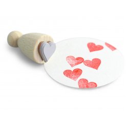 Motivstempel aus Holz, Kegel, Herz, Motivgröße = 11 x 11 mm