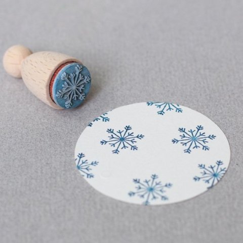 Motif stamp, beechwood snow flake, h = 35 mm
