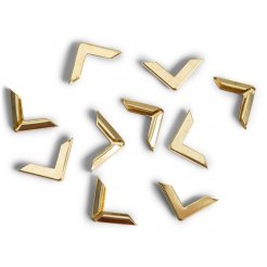 Book corner protectors, brass-plated, angular shaped