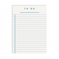 Redfries Notizblock ohne Cover To Do, DIN A6, 50 Blatt, blau liniert, weiß