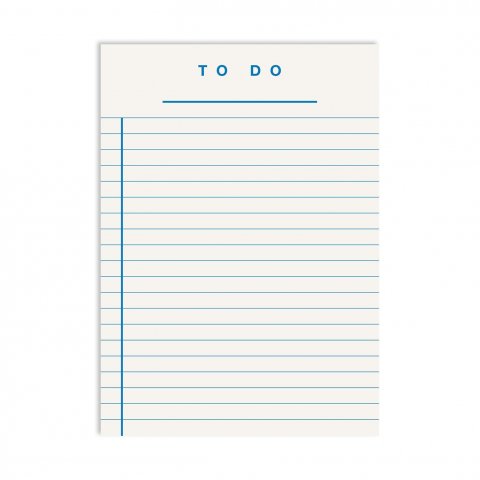 Redfries Notizblock ohne Cover To Do DIN A6, 50 Blatt, blau liniert, weiß