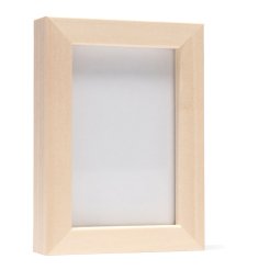 Mini frame hardwood, 6 x 9 cm, basswood, with normal glass and rear pan