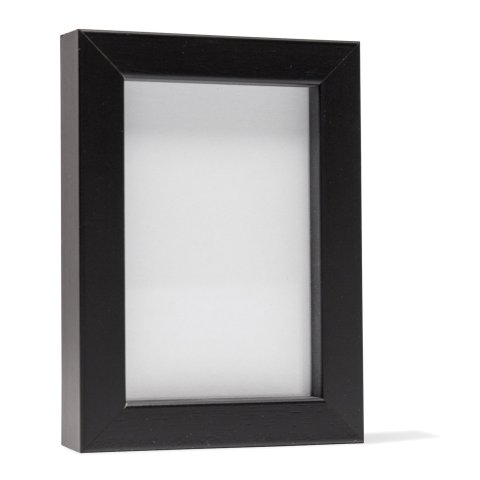 Mini frame hardwood 6 x 9 cm, black, with normal glass and rear panel