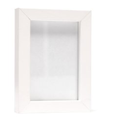 Mini frame hardwood, 6 x 9 cm, white, with normal glass and rear panel