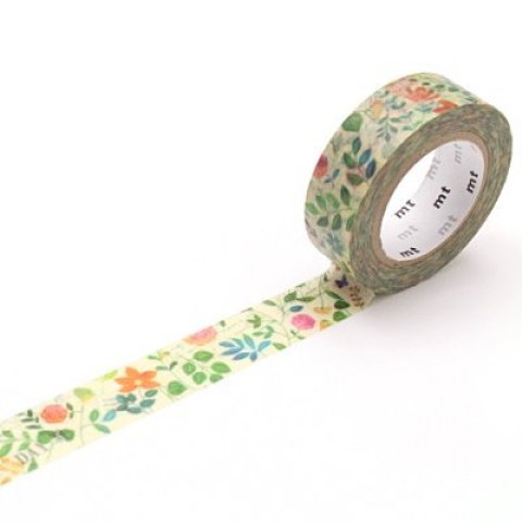 Mt Extra Washi tape patterned w = 15 mm, l= 7m, watercolor flower (MTEX1P109Z)