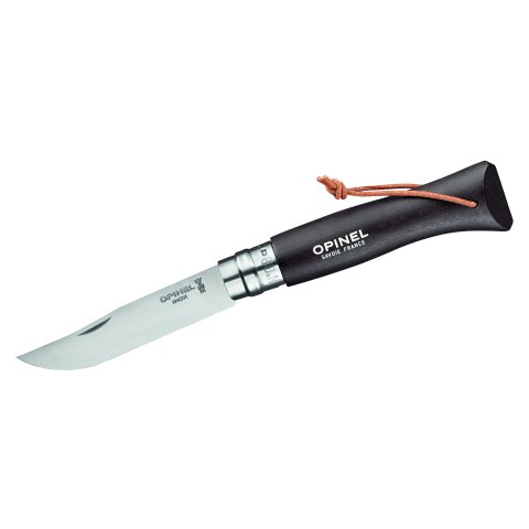 Opinel Taschenmesser farbig Edelstahl Nr. 08 Buchenholz, rostfrei, Klinge 85 mm, schwarz