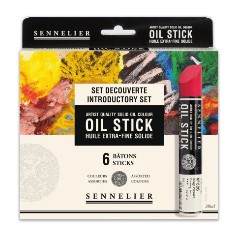 Sennelier feste Ölfarbe Oil Stick, Set Basistöne, 6 x 38 ml (116/385/574/686/845/759)