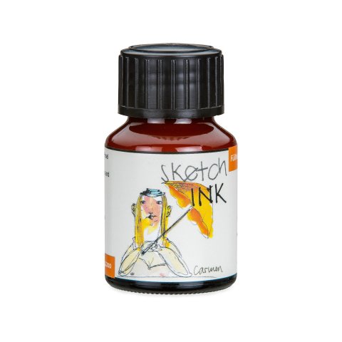 Rohrer & Klingner Füllhaltertinte SketchInk Glasflasche 50 ml, Carmen (orange)
