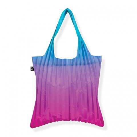 Loqi Einkaufsbeutel Pleated Rainbow faltbar, ca. 50 x 42 cm, PET, blau/violett