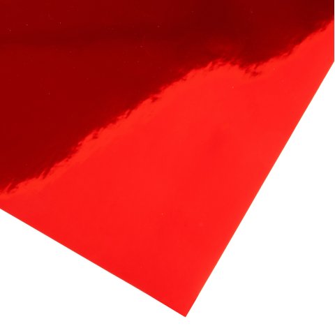 Pellicola adesiva a specchio Aslan, riflettente su un lato CA24, PVC/PET, rosso, l = 300 mm