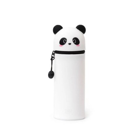 Legami pencil case and pen holder, silicone ø 6.3 cm, h = 18.5 cm, panda