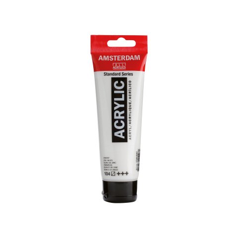 Royal Talens Acrylic Paint Amsterdam Standard Series Plastic tube 120 ml, zinc white (104)
