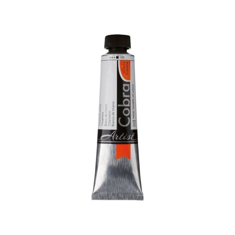 Royal Talens wasservermischbare Ölfarbe Cobra Metalltube 40 ml, Titanweiss (105)