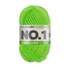 Myboshi Wolle No.1, Neon, 55 m, 70 % Polyacryl + 30 % Merino, neongrün (184)