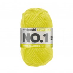 Myboshi Wolle No.1, Neon, 55 m, 70 % Polyacryl + 30 % Merino, neongelb (185)