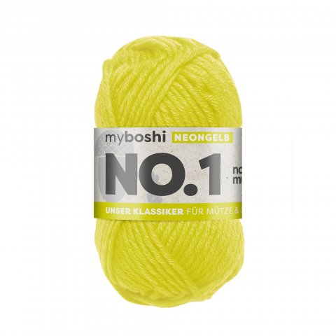 Myboshi Wolle No.1, Neon 55 m, 70 % Polyacryl + 30 % Merino, neongelb (185)