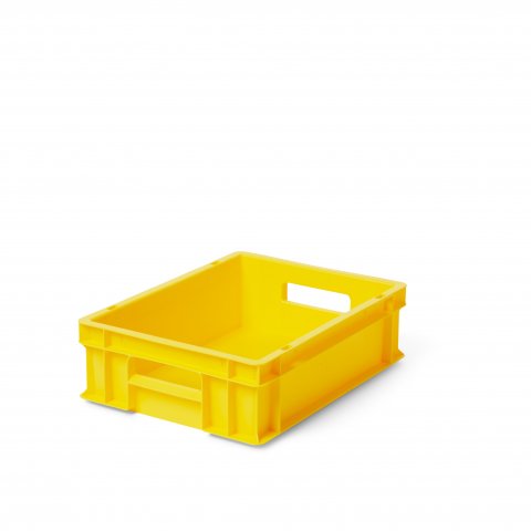 Stapelkiste gelb, verschließbar ohne Deckel, 120 x 300 x 400 mm (Stapelh. 110 mm)