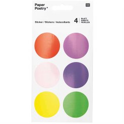 Sticker Paper Poetry Kreise, Ø 40 mm, bunt, 24 Stück