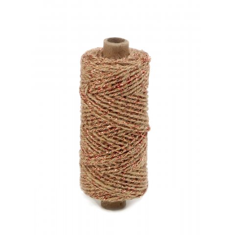 Flaxcord Deluxe jute cord w. metallic thread ø approx. 2 mm, l = 50 m, copper