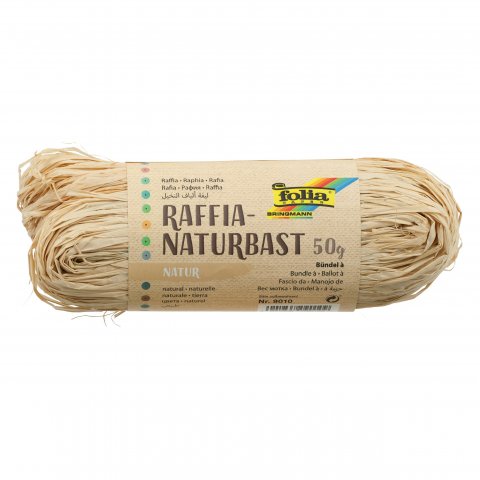 Naturbast farbig Bund, ca. 50 g, natur