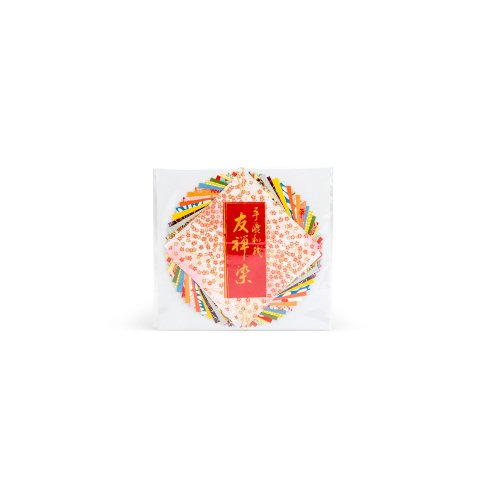Japanisches Origamipapier, handbedruckt 100 x 100, 12 gemustert, 12 einfarbig, 24 Blatt
