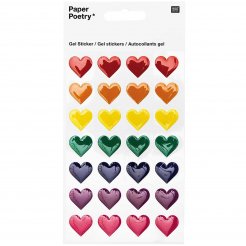 Paper Poetry 3D-Sticker selbstklebend, 95 x 190 mm, bunte Herzen