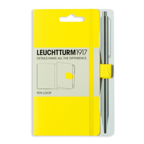 Leuchtturm Pen Loop pen holder 40 x 40 mm, loop w = 15 mm, lemon