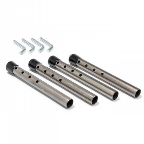 Höhenversteller für Tischgestell E2 kurz (bis 88 mm) mit PVC-Stopfen, 4 St., farblos