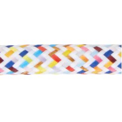 Textilkabel rund, 3 x 0,75mm², d = ca. 10 mm, Pixel Regenbogen