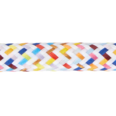 Cavo tessile rotondo 3 x 0,75 mm², d = circa 10 mm, arcobaleno di pixel