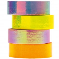 Set di nastri adesivi Carta Poesia, b = 15 mm, l = 5 m, 4 pezzi, pastello iridescente