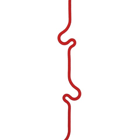 Seilgarderobe Roberope 4000 x11mm, 5 verschiebare Edelstahlhaken, rot