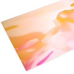 Specchio di polistirolo, colorato, irregolarmente ondulato, rosa/giallo cangiante 8 x 320 x 1000 mm, s = 2 mm