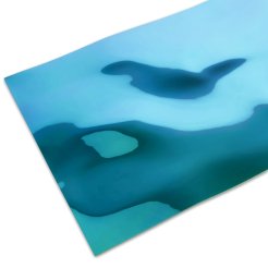 Specchio di polistirolo, colorato, irregolarmente ondulato, verde/blu iridescente 8 x 320 x 1000 mm, s = 2 mm