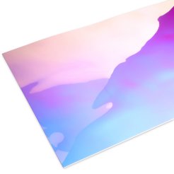 Specchio di polistirolo, colorato, irregolarmente ondulato, azzurro/rosa iridescente 8 x 320 x 1000 mm, s=2 mm