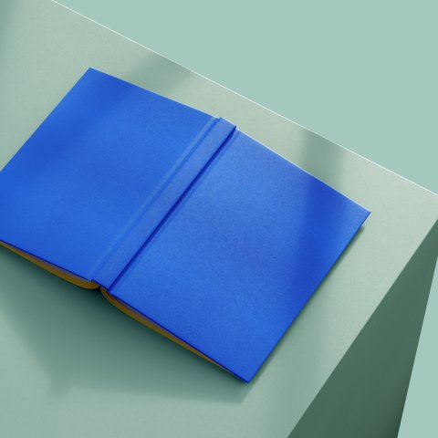 Set fai da te, rilegatura, quaderno con copertina rigida A5, incl. materiale + utensile + istruzioni, blu