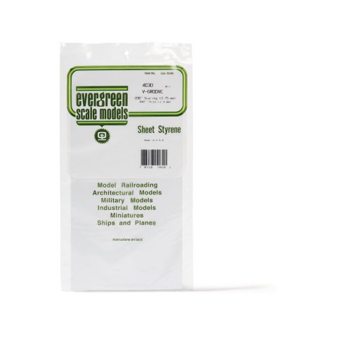 Evergreen polystyrene textured sheet v-groove siding, th=0.75 No.4030