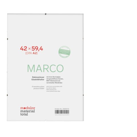 Marco porta-immagine senza cornice 42 x 59,4 cm (DIN A2), 2 mm vetro normale