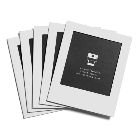 Instant photo greeting card Folding card, 92 x 112 mm, 5 pieces, white