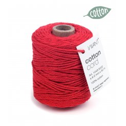 Cotton Cord Baumwollschnur, einfarbig, ø ca. 2 mm, l = 50 m, rot