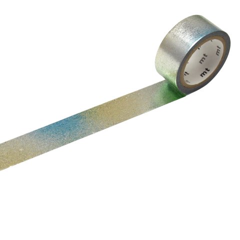 Mt Fab Washi tape patterned w = 15 mm, l= 3m, matte duck blue