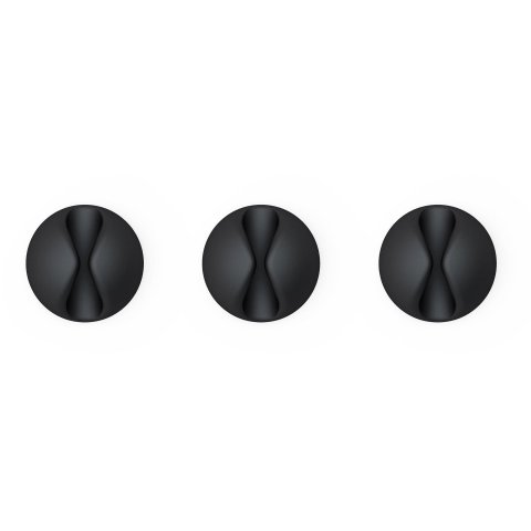 Bluelounge CableDrop mini, set 9-piece, 20 x 9 mm, black