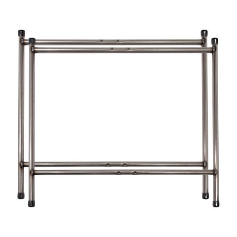 Table frame E2, side frame for centrical cross, 1 pair, 660 x 600, colourless